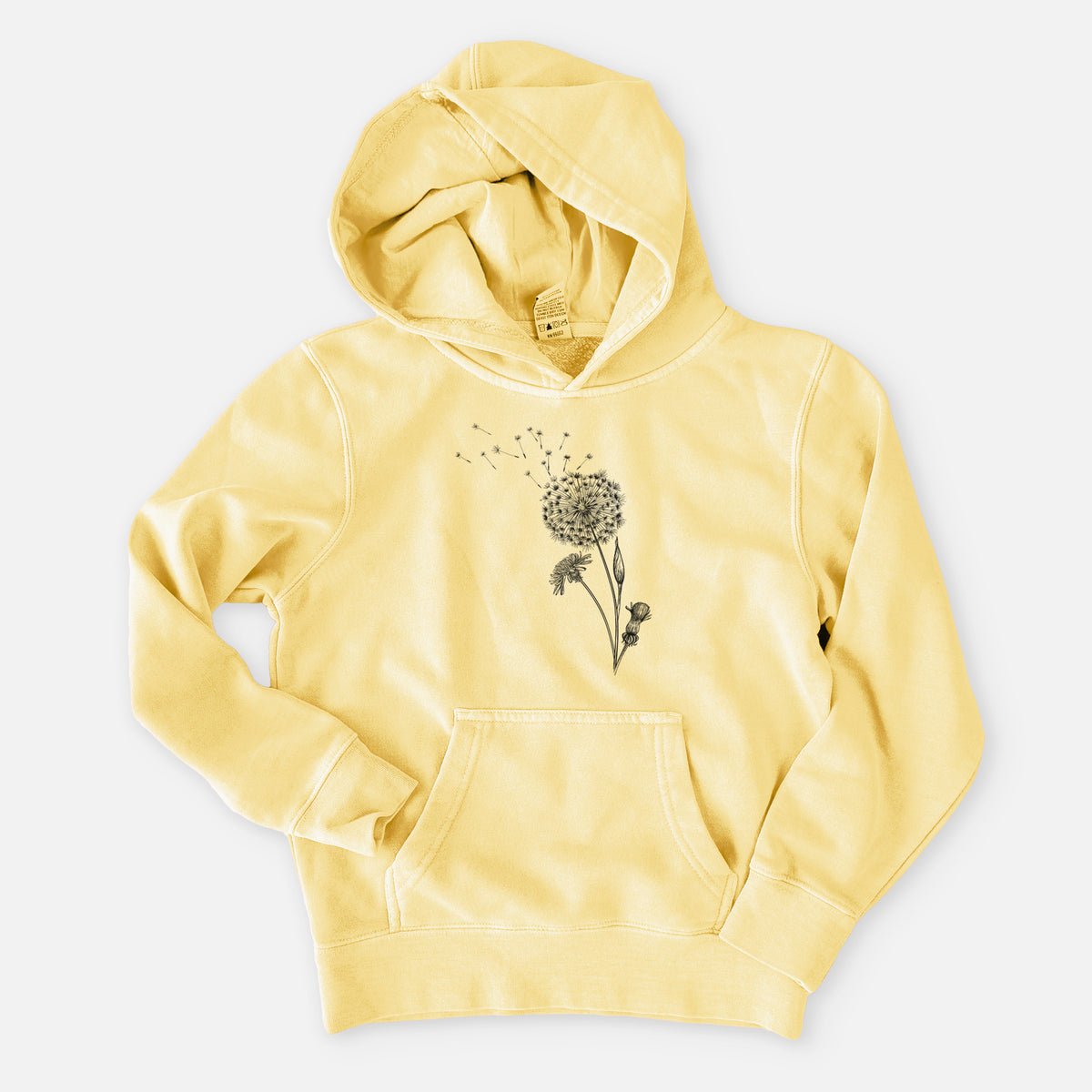 Common Dandelion - Taraxacum officinale - Youth Pigment Dyed Hoodie