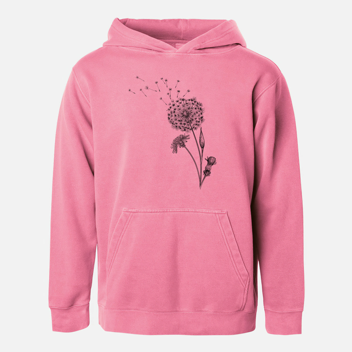 Common Dandelion - Taraxacum officinale - Youth Pigment Dyed Hoodie