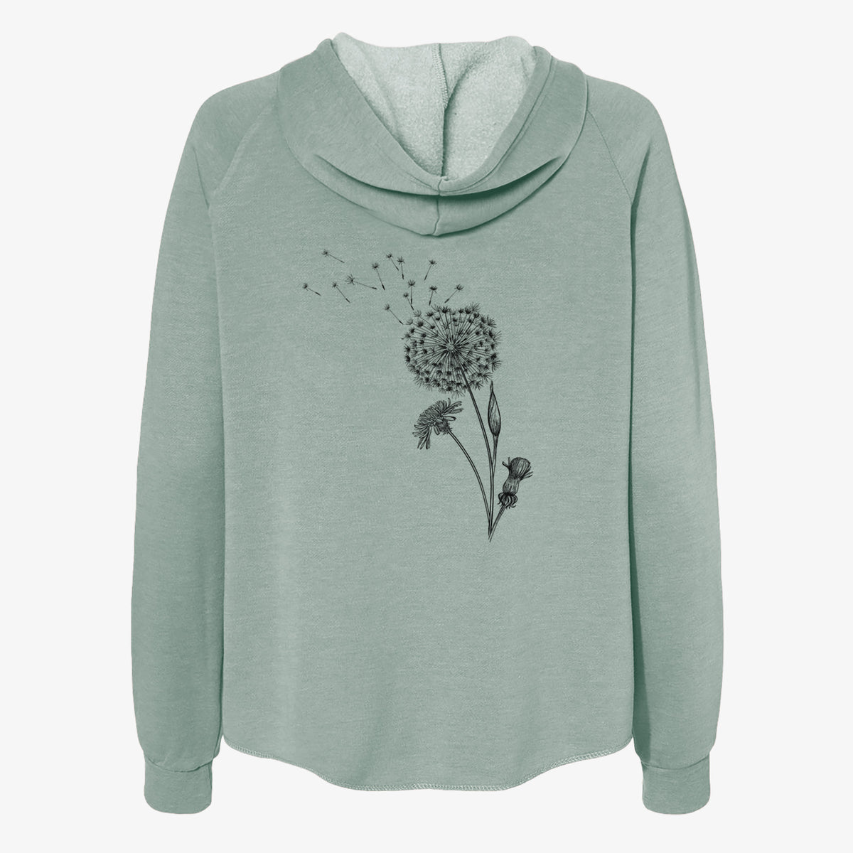 Common Dandelion - Taraxacum officinale - Women&#39;s Cali Wave Zip-Up Sweatshirt