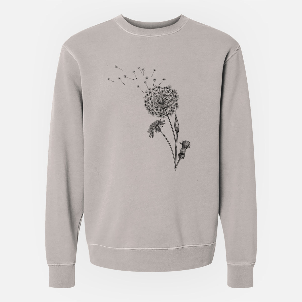 Common Dandelion - Taraxacum officinale - Unisex Pigment Dyed Crew Sweatshirt