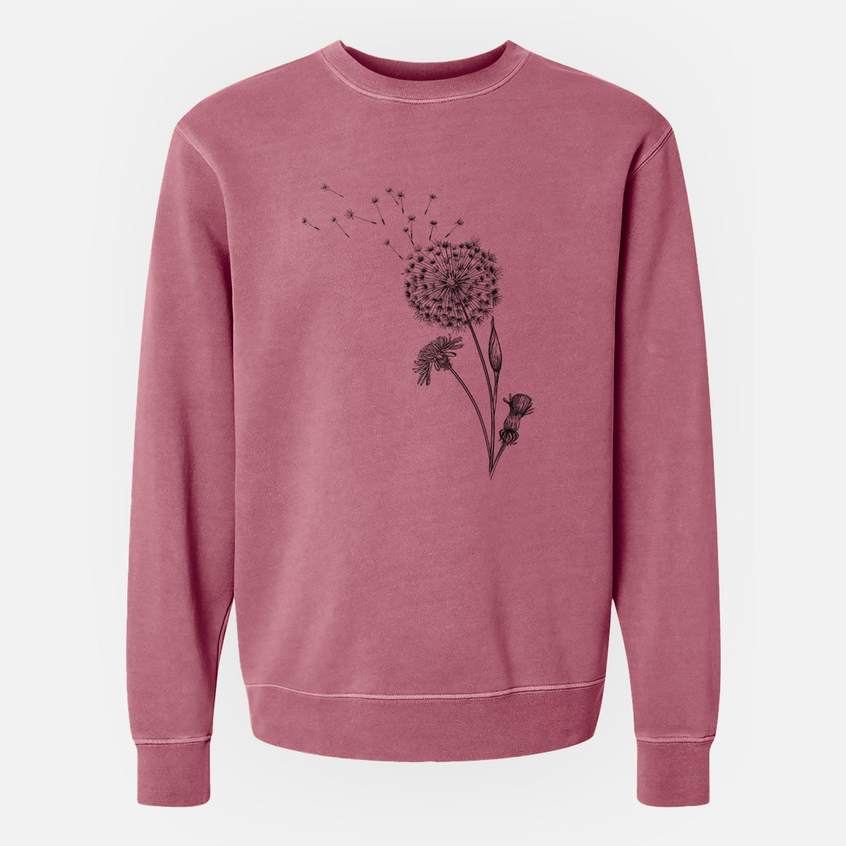 Common Dandelion - Taraxacum officinale - Unisex Pigment Dyed Crew Sweatshirt