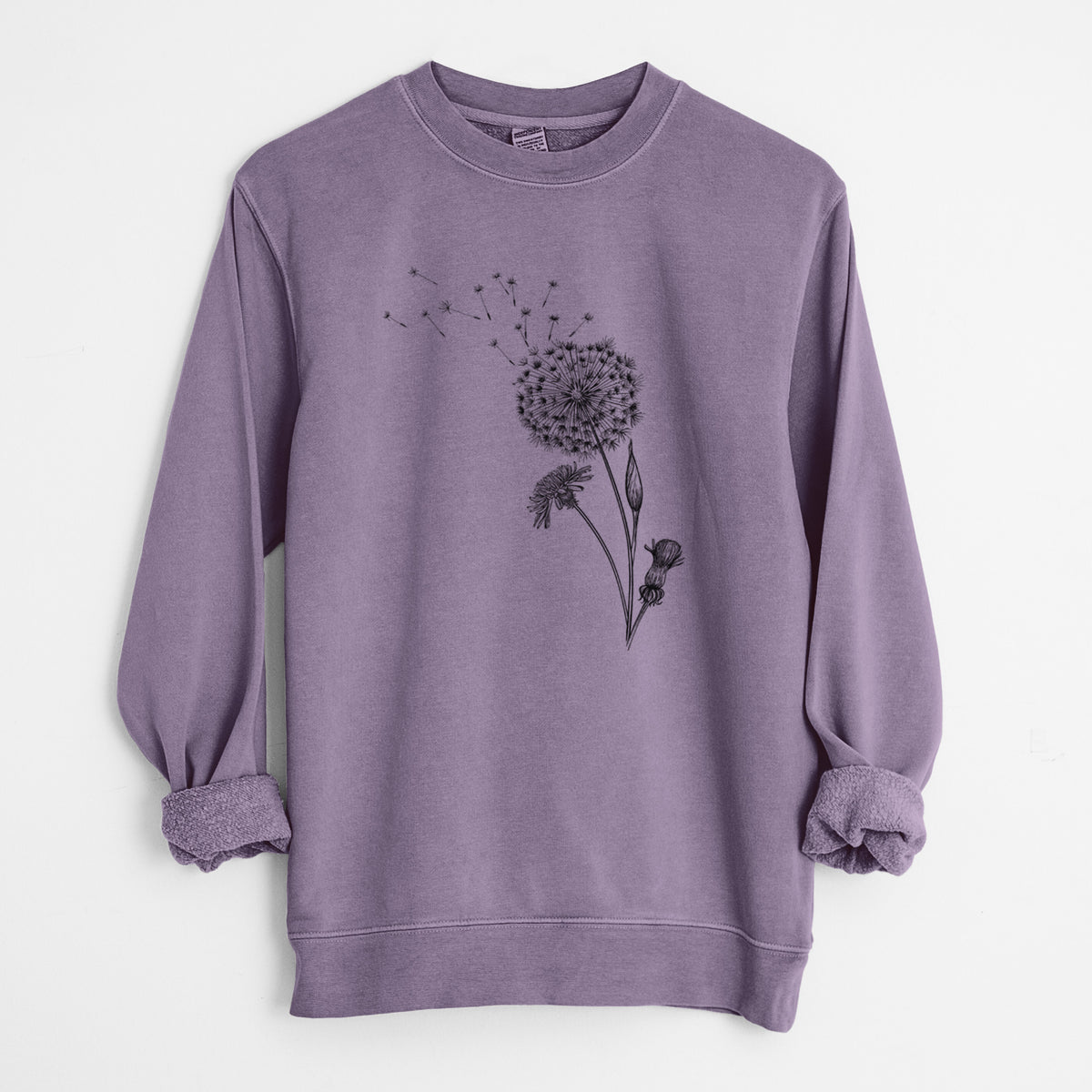 Common Dandelion - Taraxacum officinale - Unisex Pigment Dyed Crew Sweatshirt