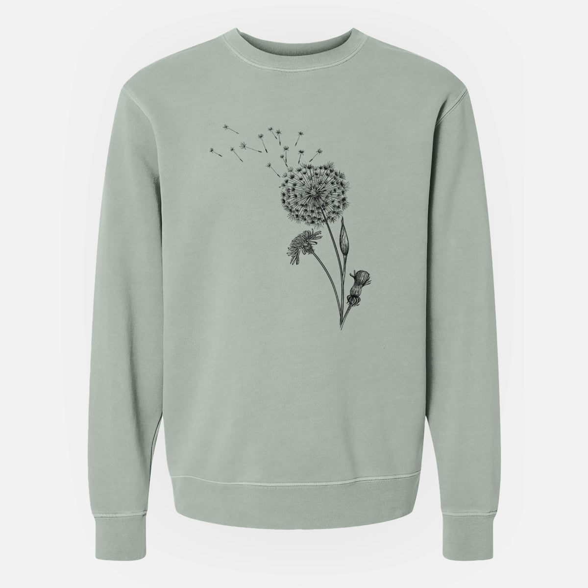 Common Dandelion - Taraxacum officinale - Unisex Pigment Dyed Crew Sweatshirt