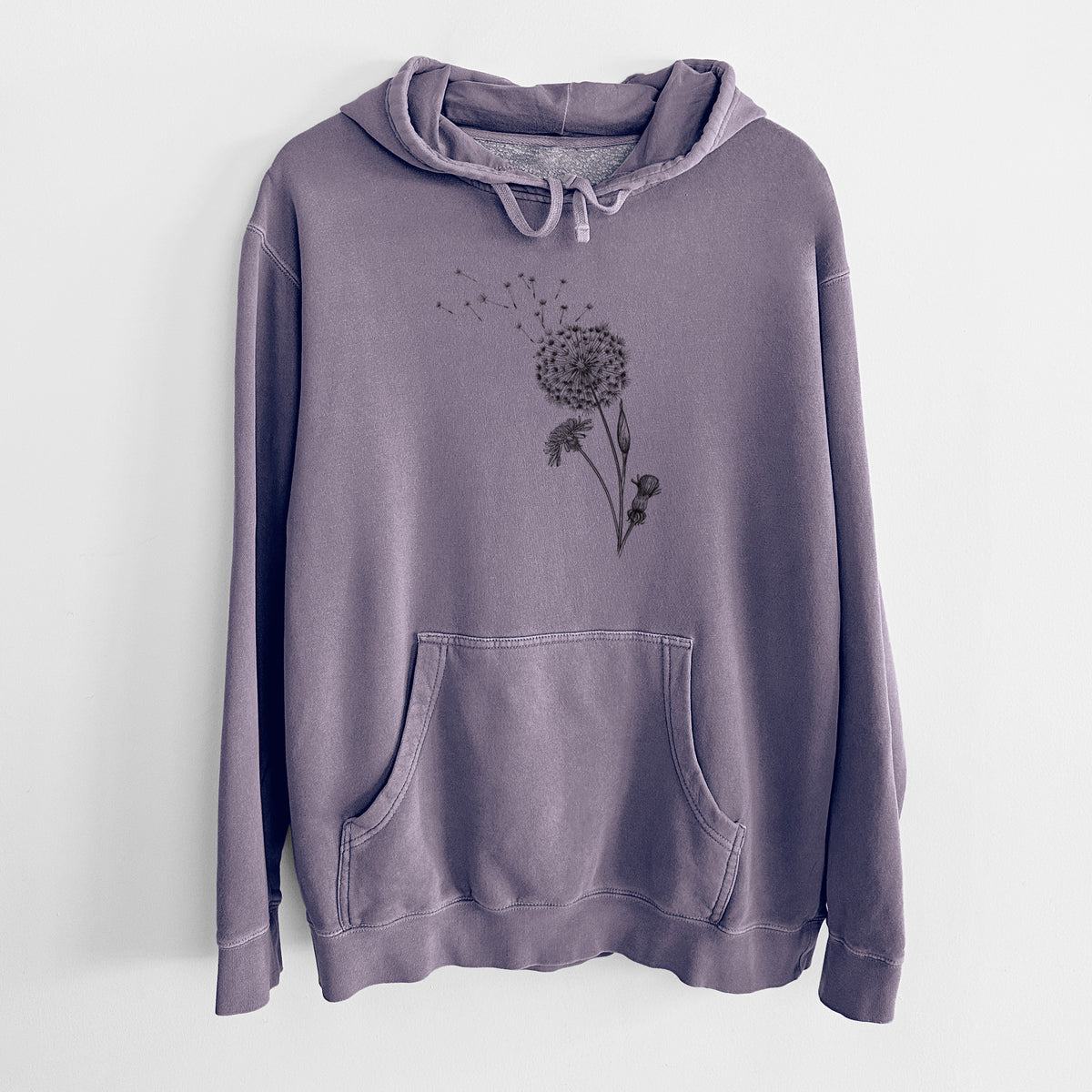 Common Dandelion - Taraxacum officinale - Unisex Pigment Dyed Hoodie