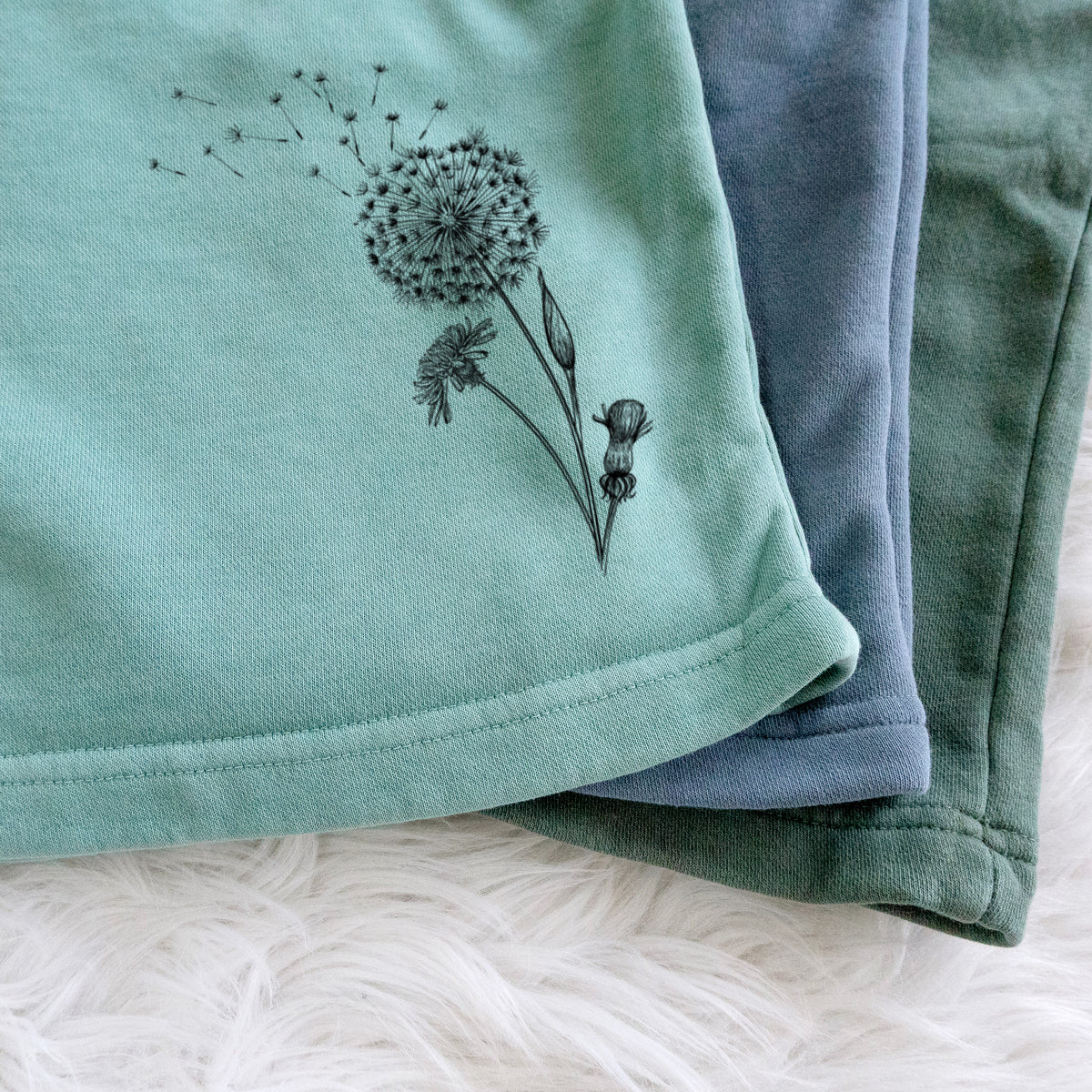 Common Dandelion - Taraxacum officinale - Unisex Pigment Dyed Shorts