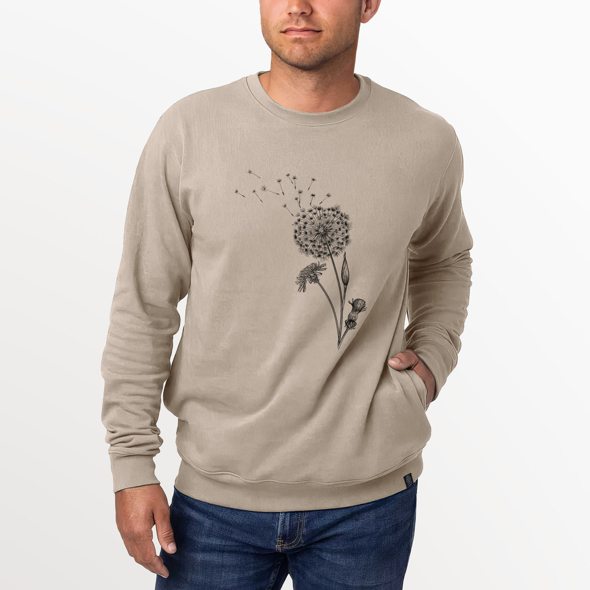 Common Dandelion - Taraxacum officinale  - Unisex Reclaimed Crewneck Sweatshirt