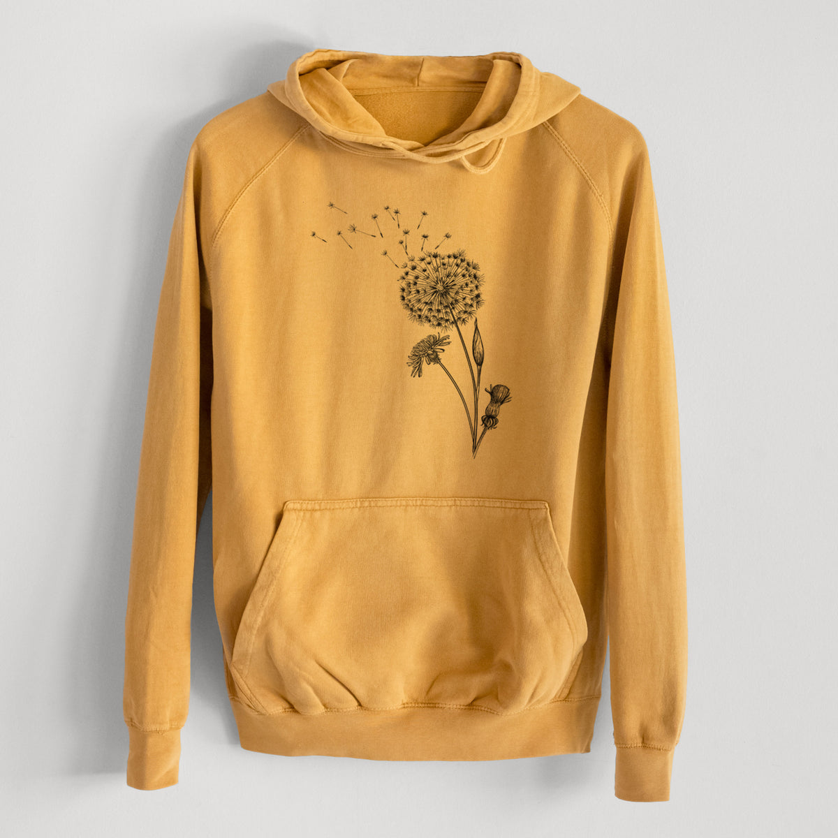 Common Dandelion - Taraxacum officinale  - Mid-Weight Unisex Vintage 100% Cotton Hoodie