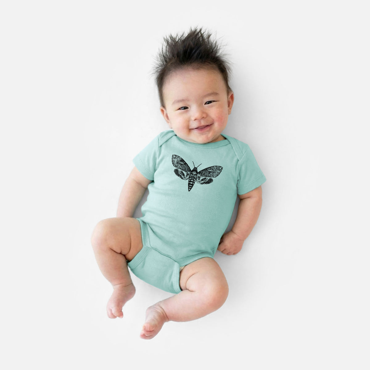 Death's-head Hawkmoth - Acherontia atropos - Baby Fine Jersey Bodysuit