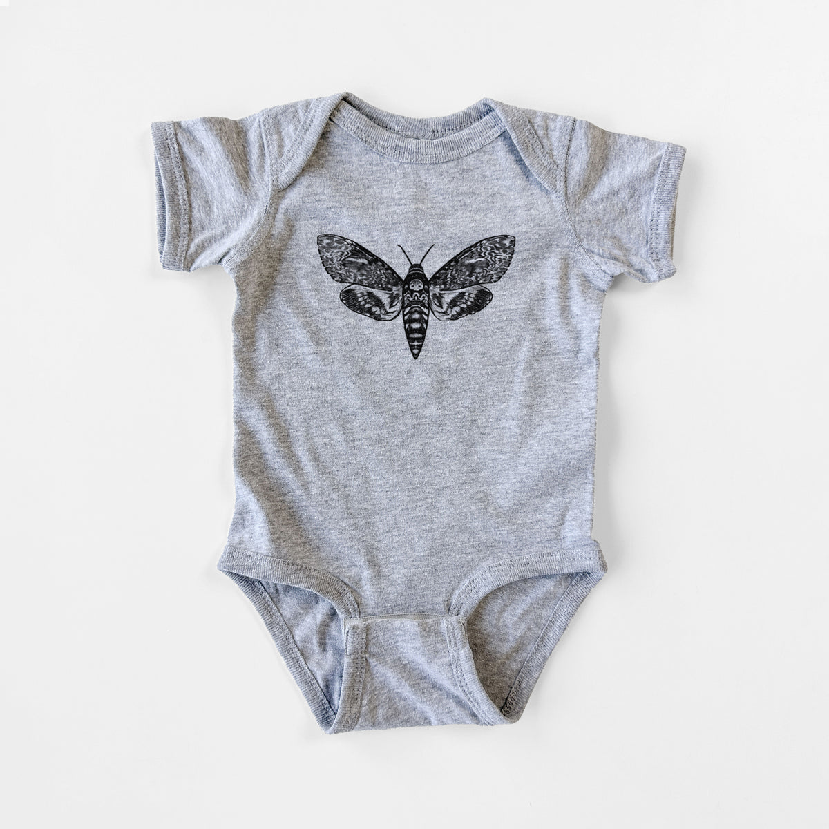Death's-head Hawkmoth - Acherontia atropos - Baby Fine Jersey Bodysuit