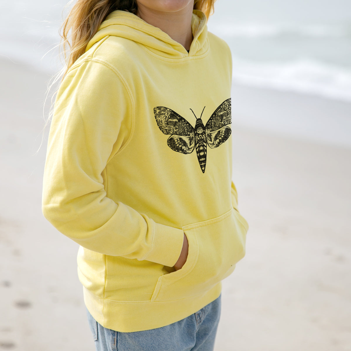 Death&#39;s-head Hawkmoth - Acherontia atropos - Youth Pigment Dyed Hoodie