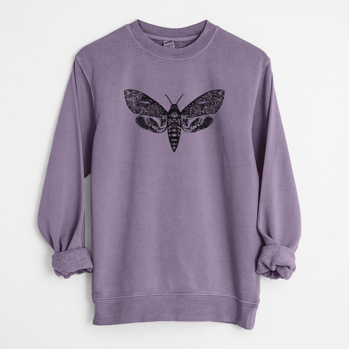 Death&#39;s-head Hawkmoth - Acherontia atropos - Unisex Pigment Dyed Crew Sweatshirt