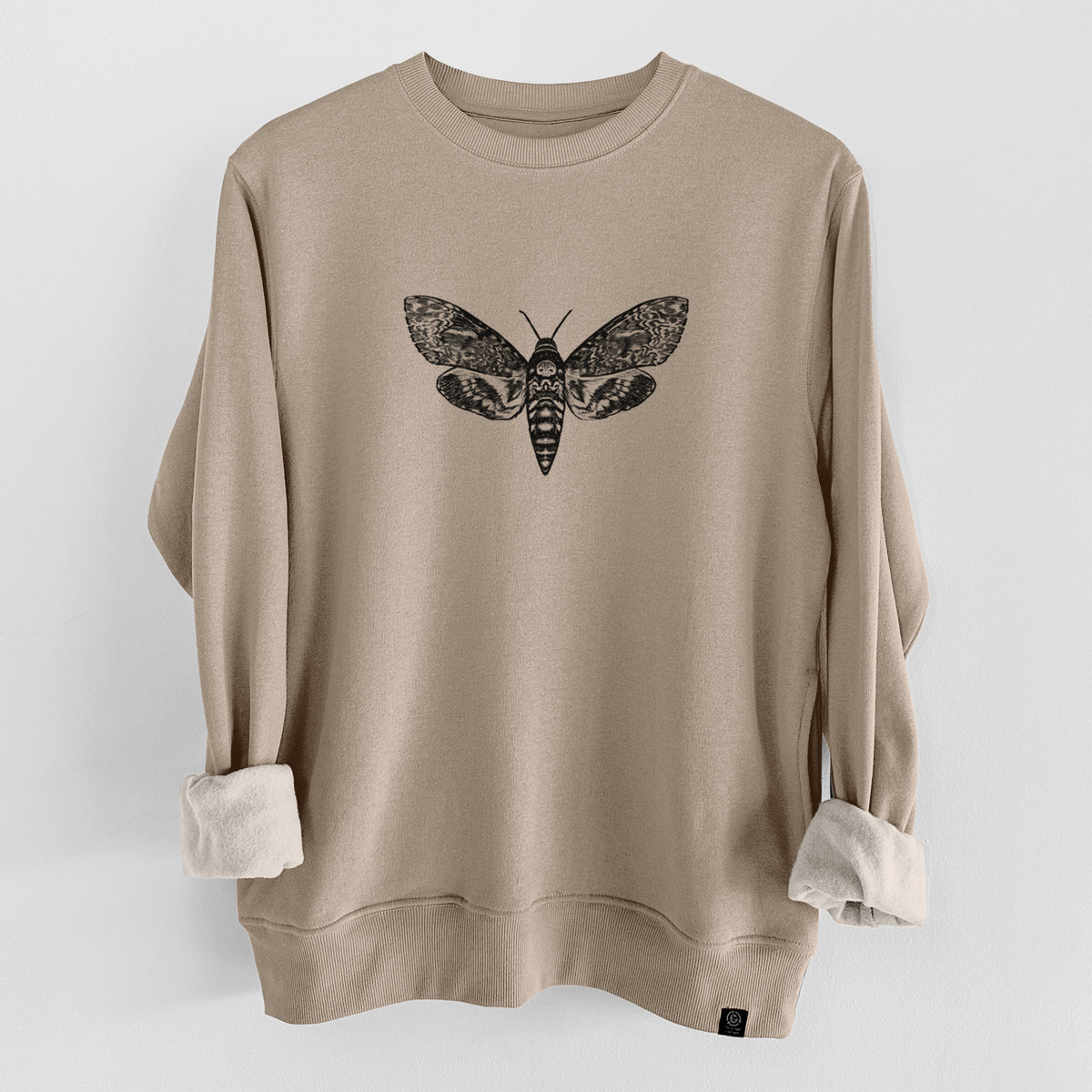 Death&#39;s-head Hawkmoth - Acherontia atropos  - Unisex Reclaimed Crewneck Sweatshirt