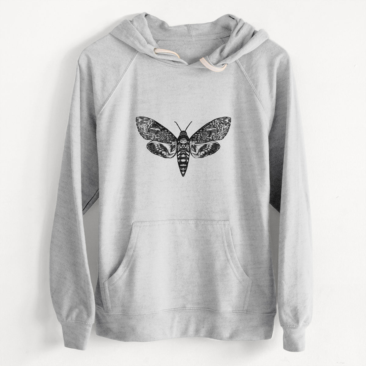 CLEARANCE - Death&#39;s-head Hawkmoth - Acherontia atropos  - Unisex Slim Fit Loopback Terry Hoodie