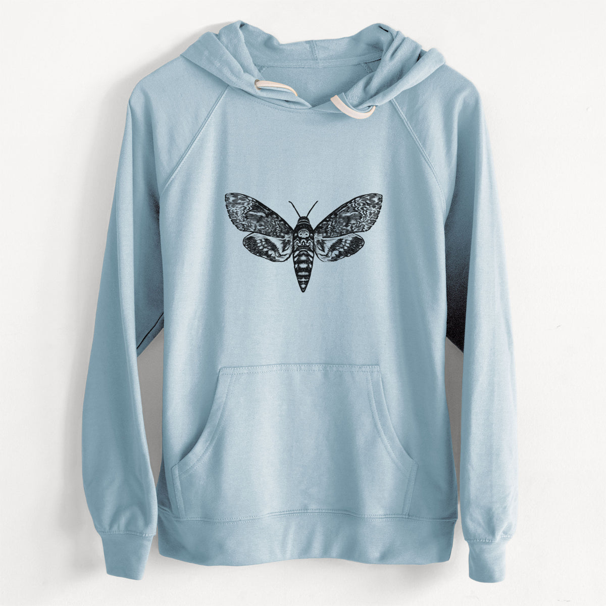 CLEARANCE - Death&#39;s-head Hawkmoth - Acherontia atropos  - Unisex Slim Fit Loopback Terry Hoodie