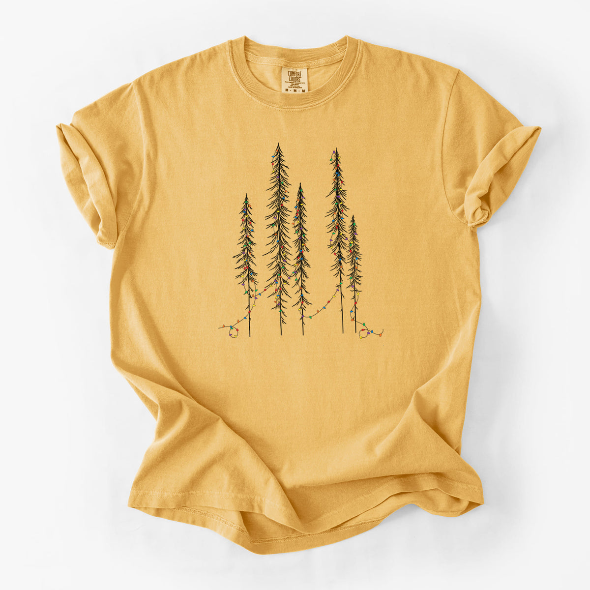 Christmas Deck the Redwoods - Unisex Comfort Colors Garment-Dyed Heavyweight T-shirt in Golden Wheat