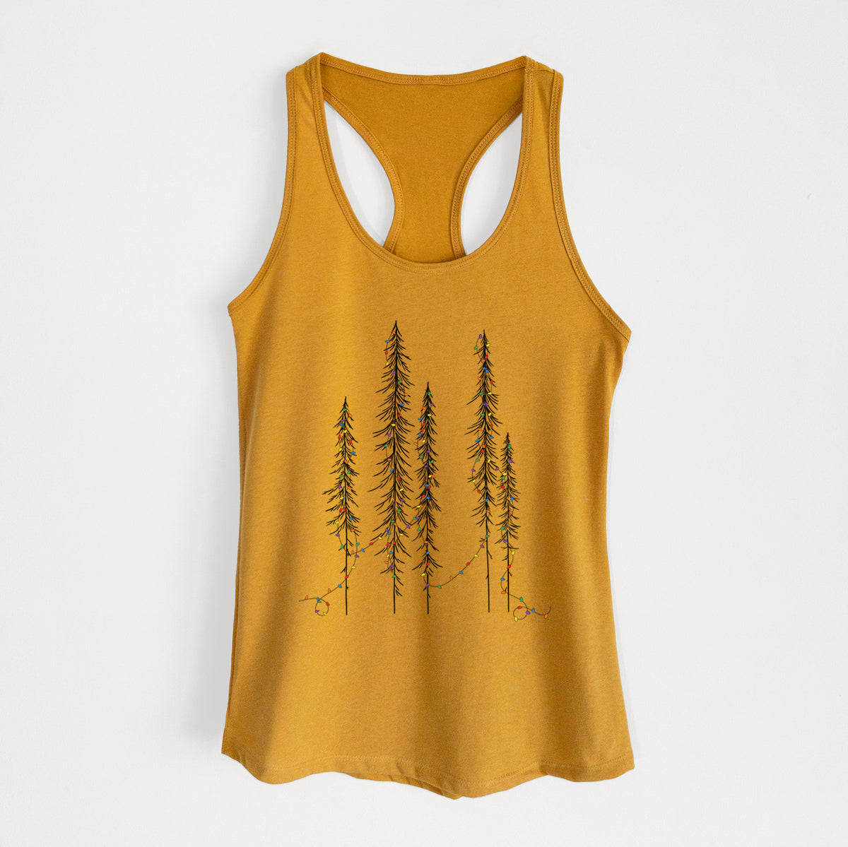 Christmas Deck the Redwoods - Women's Racerback Tanktop in Antique Gold