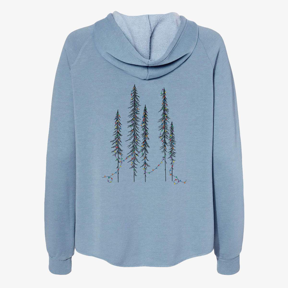 Christmas Deck the Redwoods - Women's Cali Wave Zip-Up Sweatshirt in Misty Blue