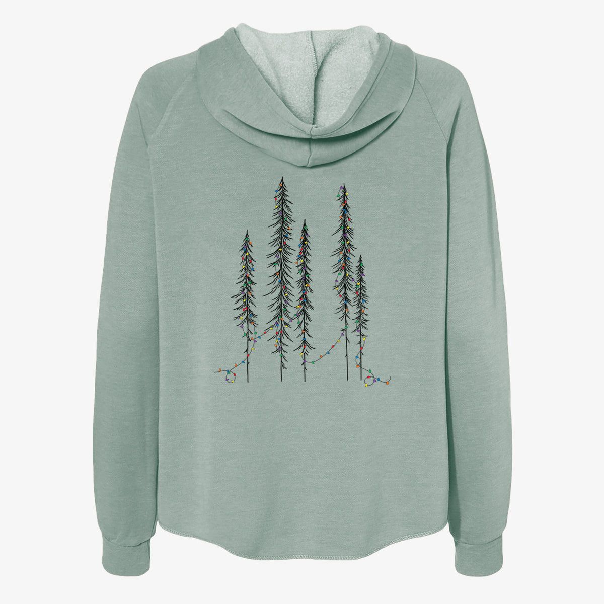 Christmas Deck the Redwoods - Women's Cali Wave Zip-Up Sweatshirt in Sage