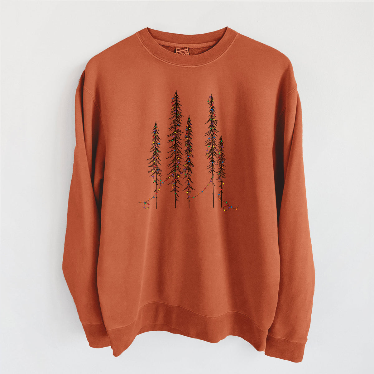 Christmas Deck the Redwoods - Unisex Pigment Dyed Crew Sweatshirt in Amber