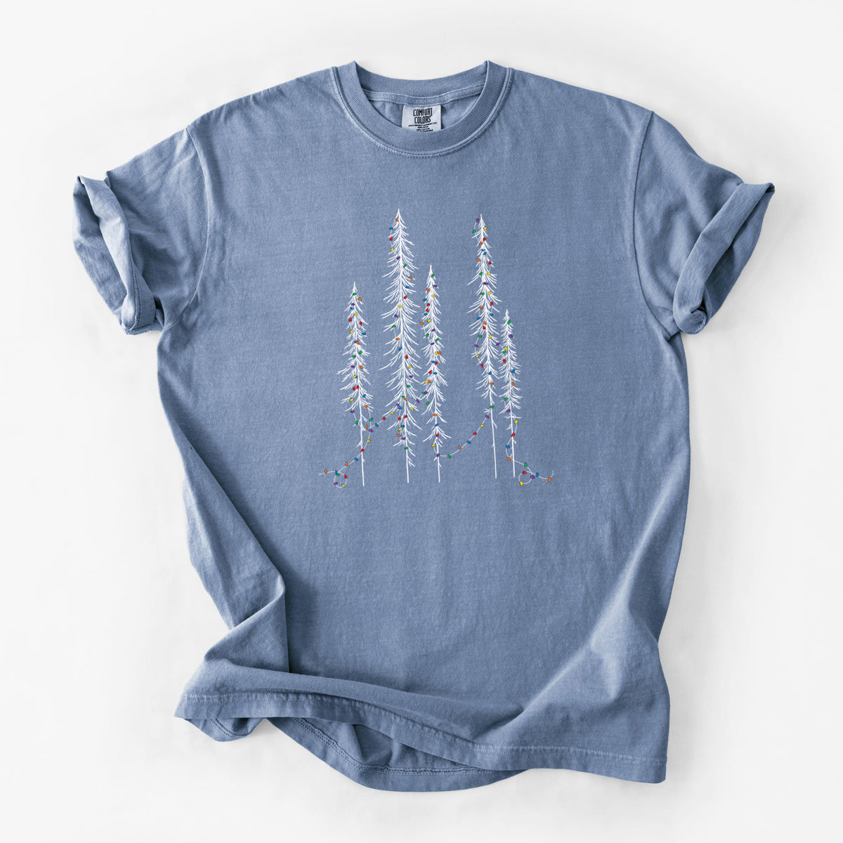 Christmas Deck the Redwoods - Unisex Comfort Colors Garment-Dyed Heavyweight T-shirt in Blue Jean