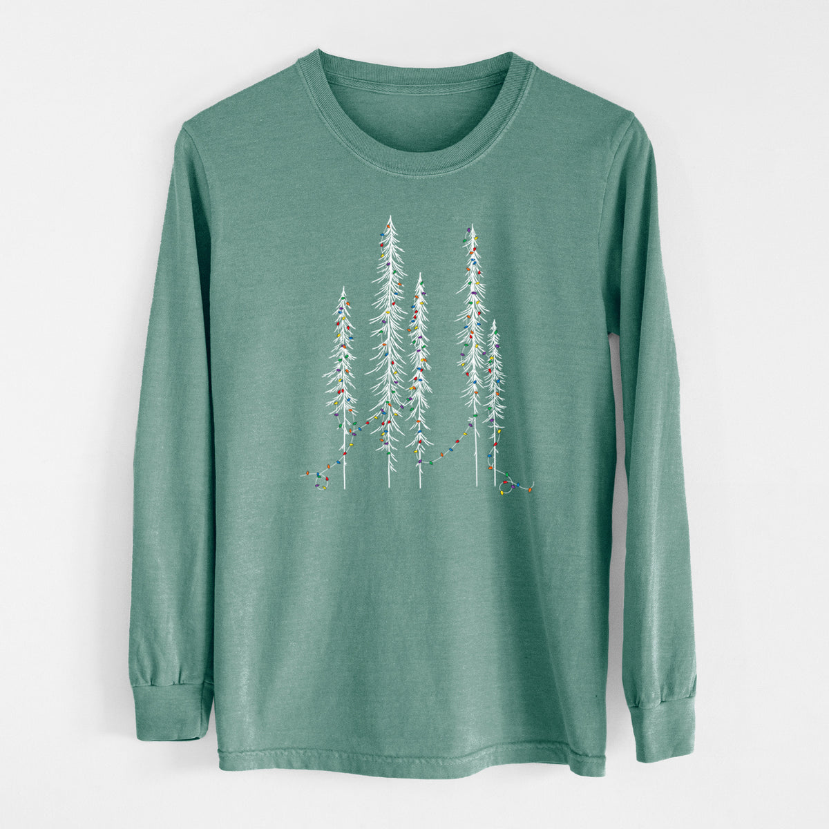 Christmas Deck the Redwoods - Unisex Comfort Colors 100% Cotton Long Sleeve in Pine Green