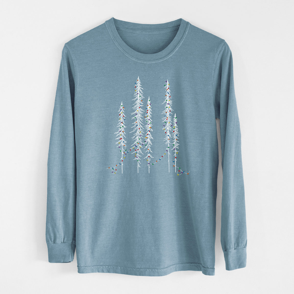 Christmas Deck the Redwoods - Unisex Comfort Colors 100% Cotton Long Sleeve in Steel Blue