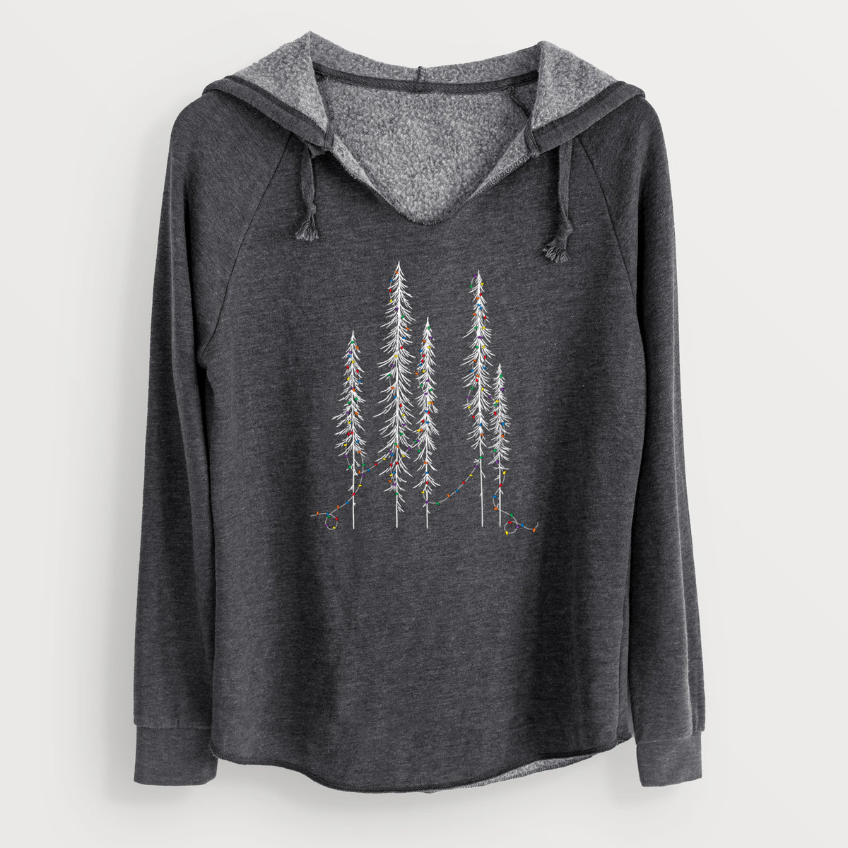 Christmas Deck the Redwoods - Cali Wave Hooded Sweatshirt in Charcoal Grey