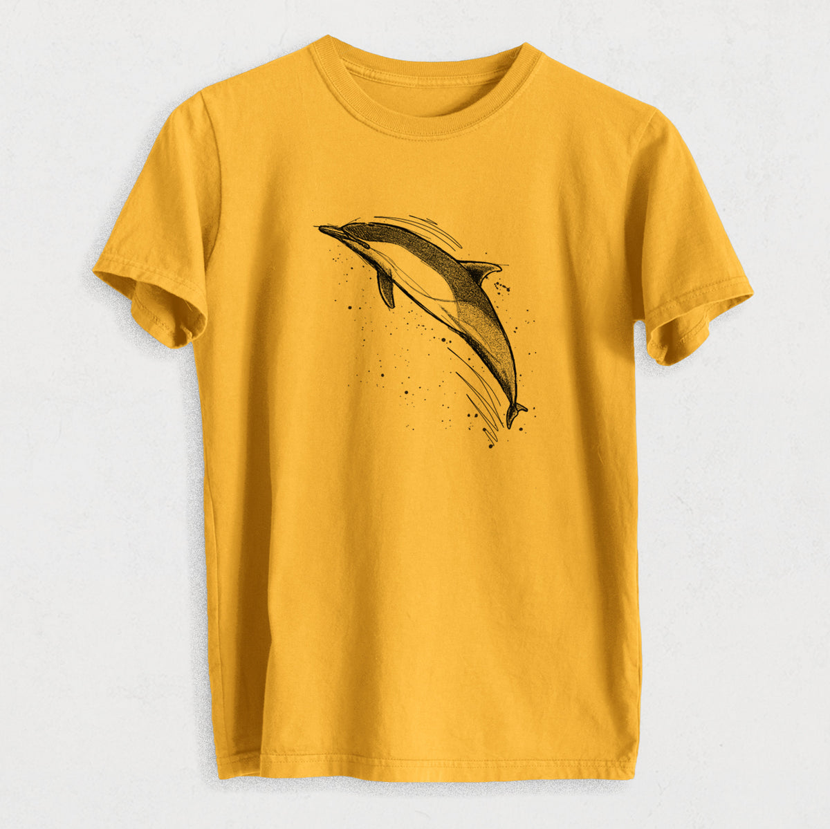 Short-Beaked Common Dolphin - Delphinus delphis - Heavyweight Men&#39;s 100% Organic Cotton Tee