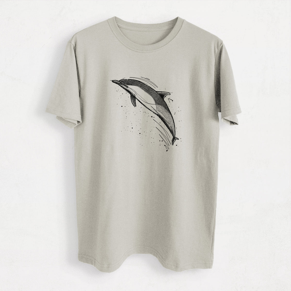 Short-Beaked Common Dolphin - Delphinus delphis - Heavyweight Men&#39;s 100% Organic Cotton Tee