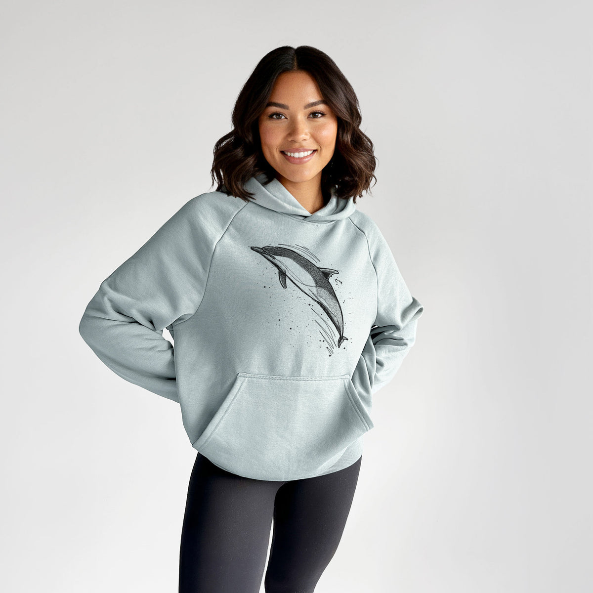 Short-Beaked Common Dolphin - Delphinus delphis - UltraLuxe Heavyweight French Terry Hoodie