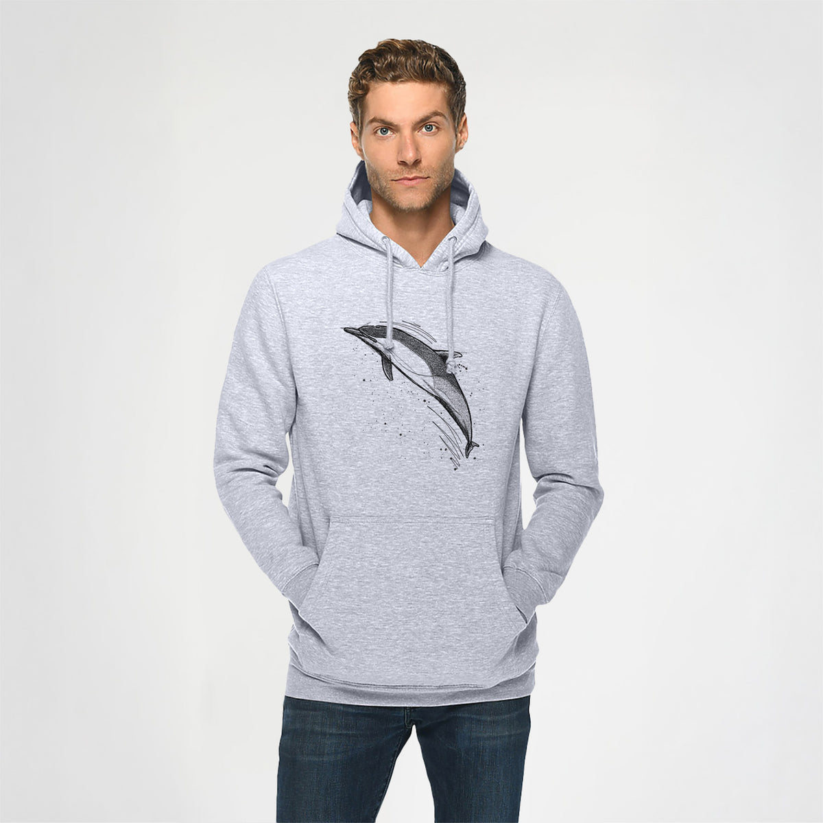 Short-Beaked Common Dolphin - Delphinus delphis - Heavyweight Fleece Hoodie