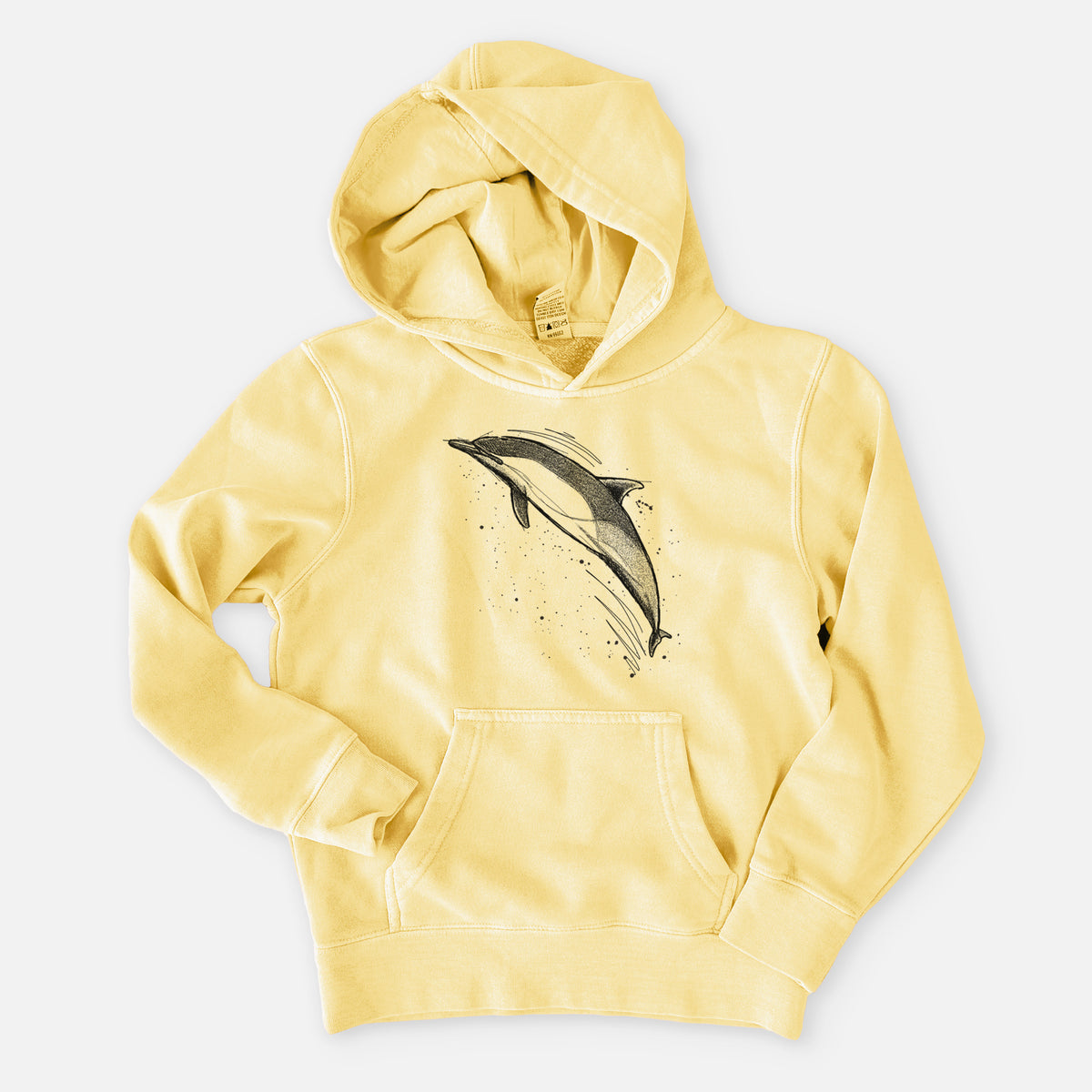 Short-Beaked Common Dolphin - Delphinus delphis - Youth Pigment Dyed Hoodie