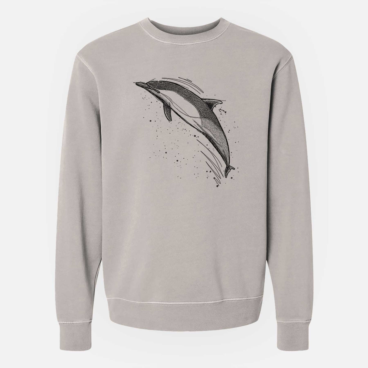 Short-Beaked Common Dolphin - Delphinus delphis - Unisex Pigment Dyed Crew Sweatshirt