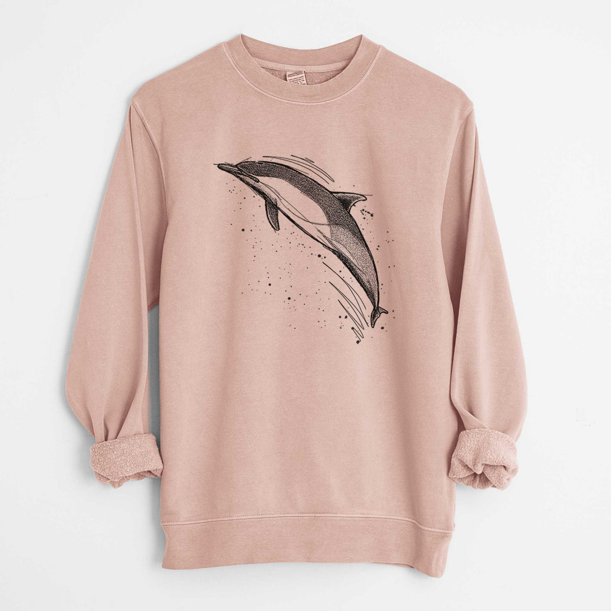 Short-Beaked Common Dolphin - Delphinus delphis - Unisex Pigment Dyed Crew Sweatshirt