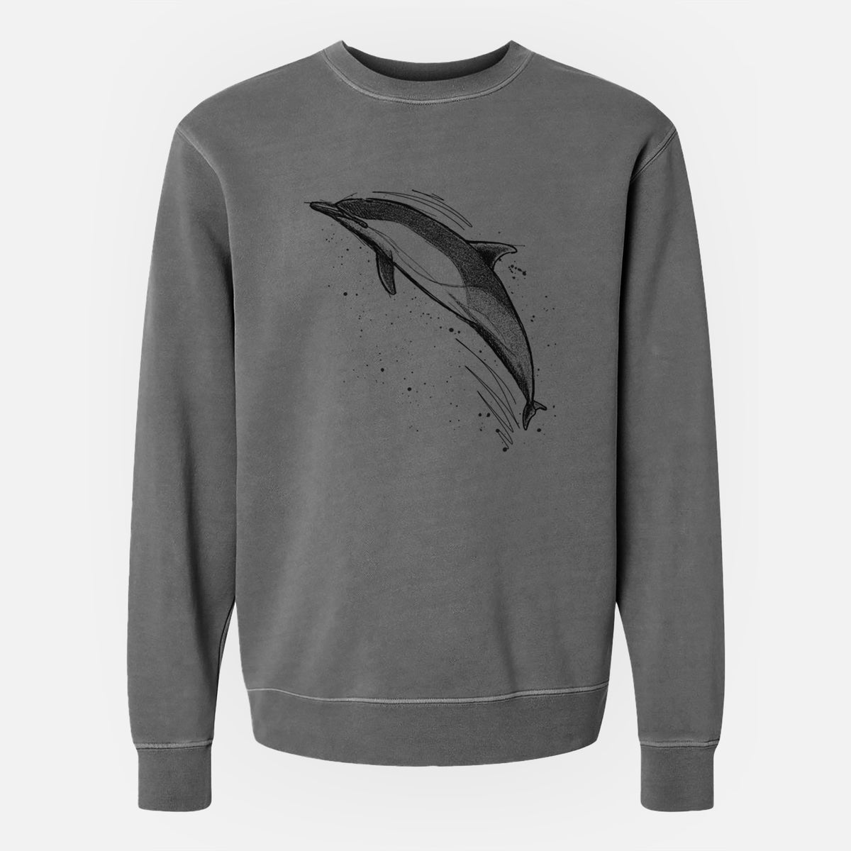 Short-Beaked Common Dolphin - Delphinus delphis - Unisex Pigment Dyed Crew Sweatshirt