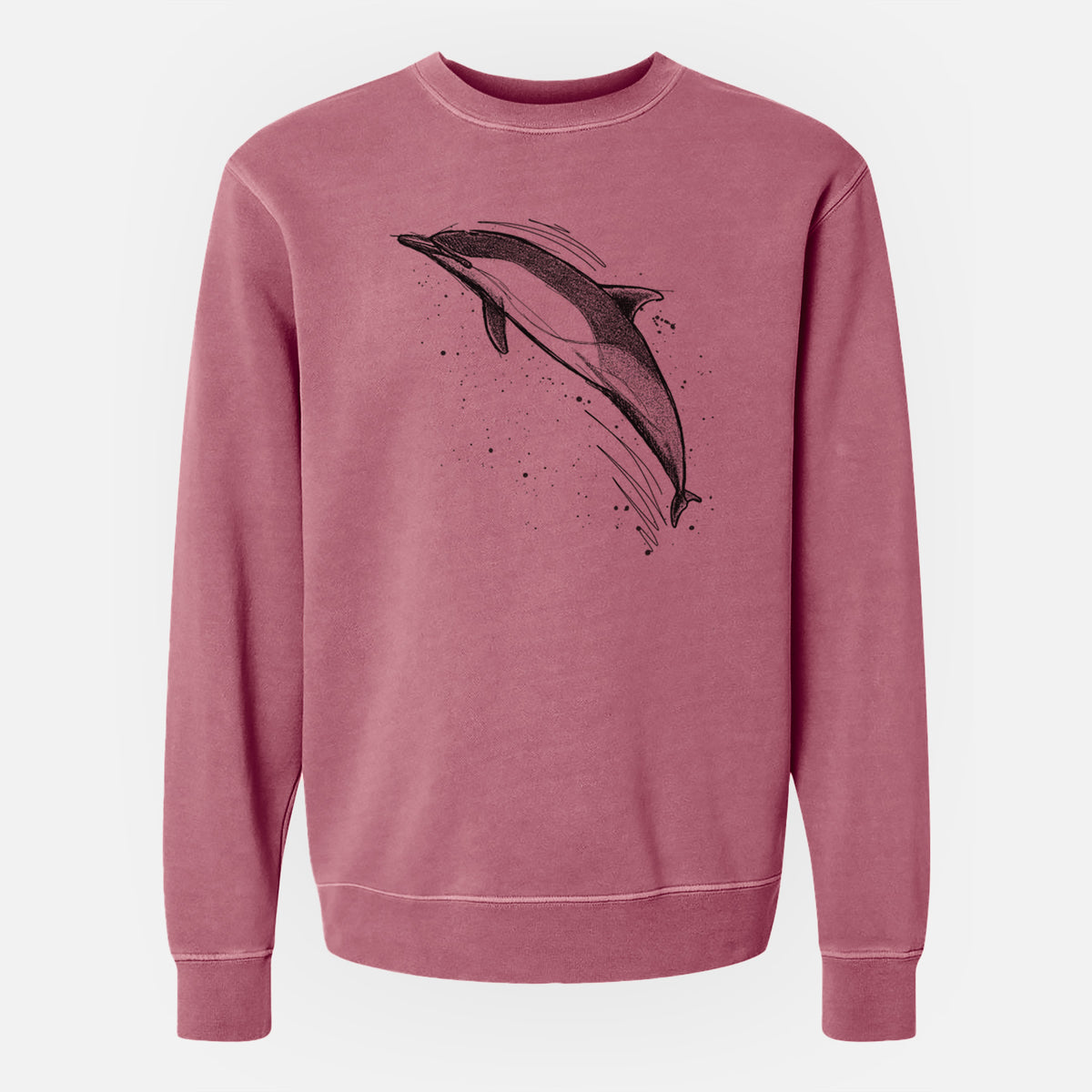 Short-Beaked Common Dolphin - Delphinus delphis - Unisex Pigment Dyed Crew Sweatshirt