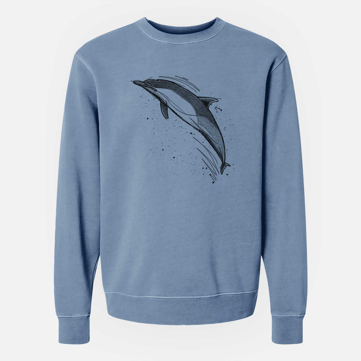 Short-Beaked Common Dolphin - Delphinus delphis - Unisex Pigment Dyed Crew Sweatshirt