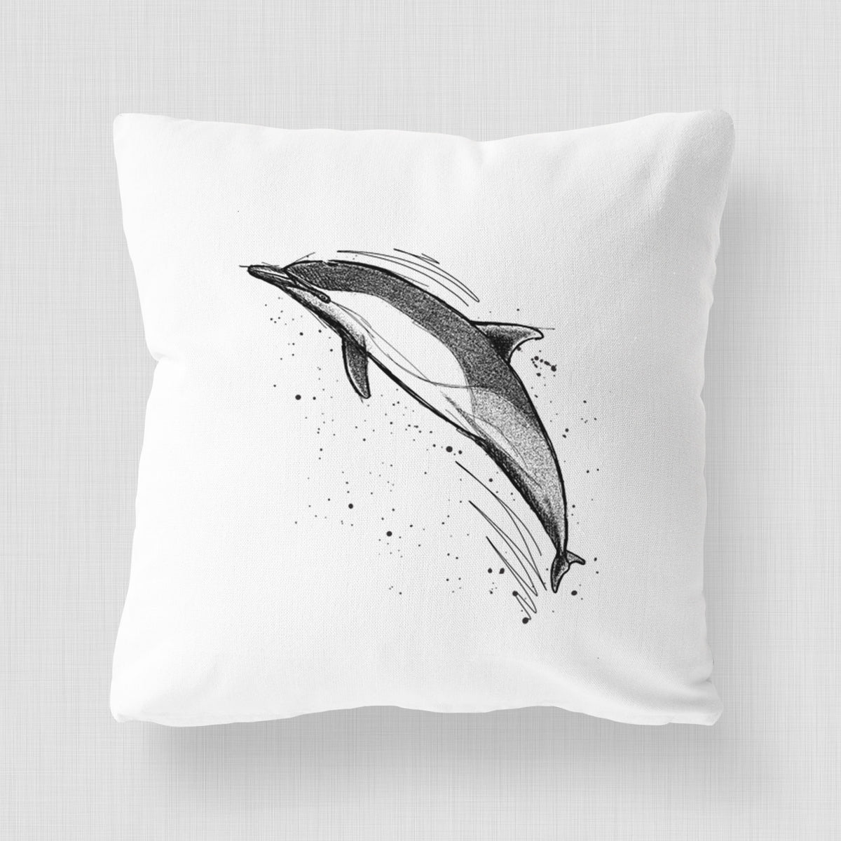 Short-Beaked Common Dolphin - Delphinus delphis - Throw Pillow Cover