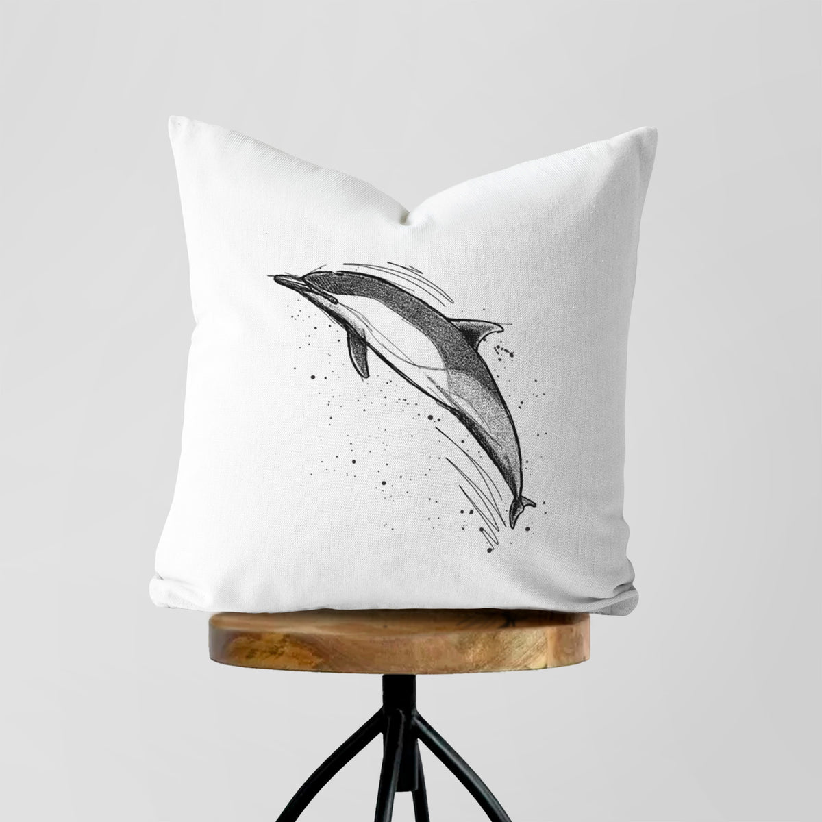 Short-Beaked Common Dolphin - Delphinus delphis - Throw Pillow Cover