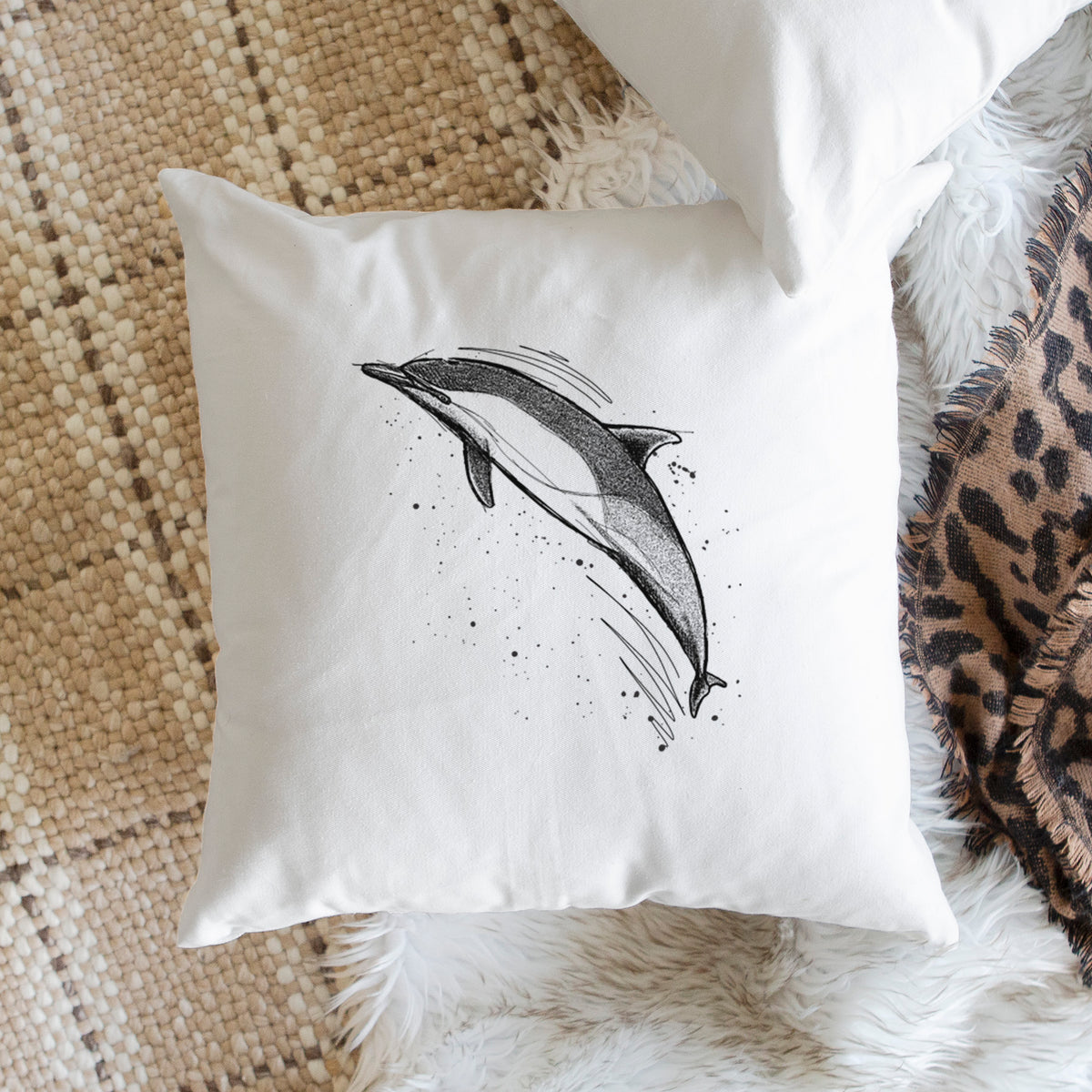 Short-Beaked Common Dolphin - Delphinus delphis - Throw Pillow Cover