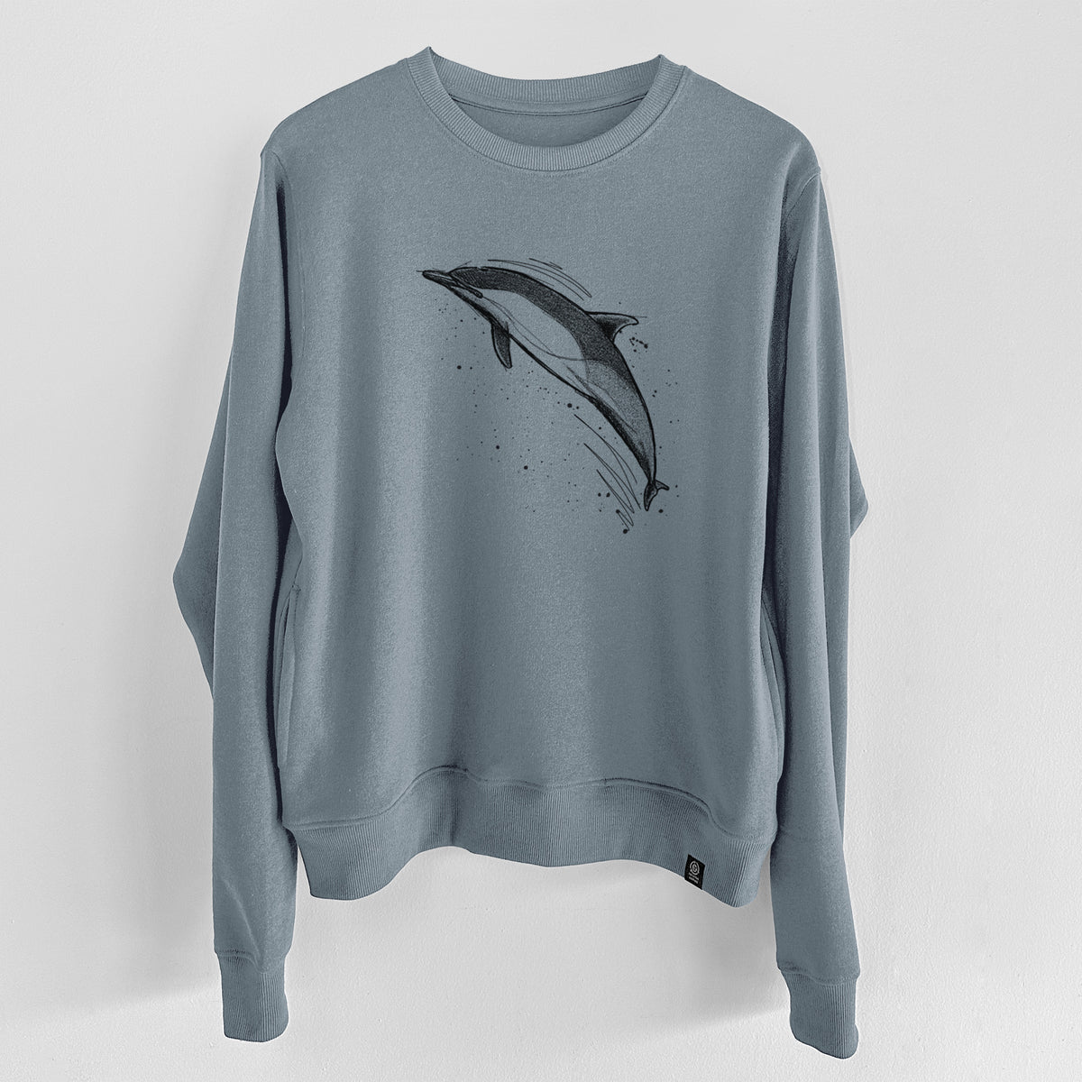 Short-Beaked Common Dolphin - Delphinus delphis  - Unisex Reclaimed Crewneck Sweatshirt