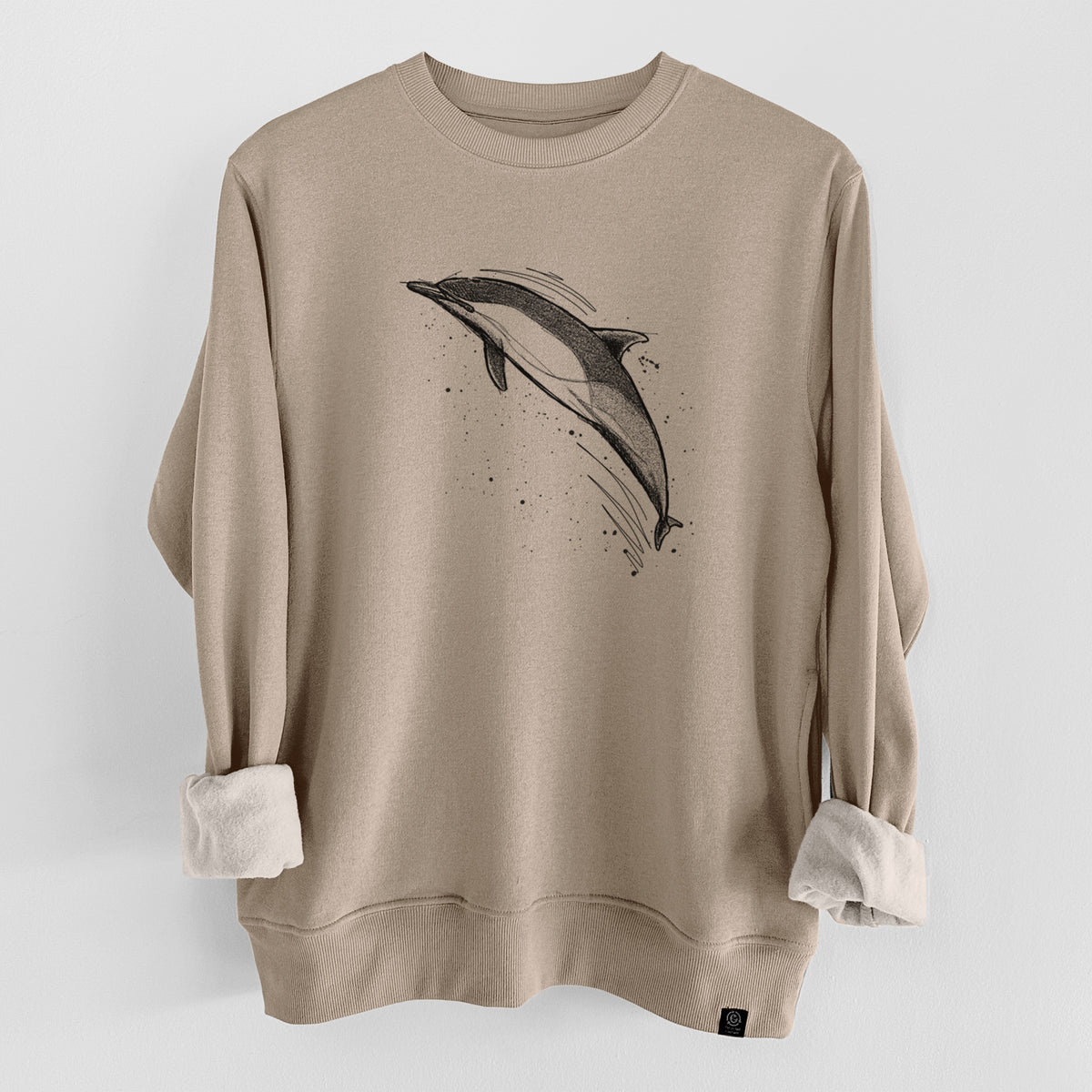 Short-Beaked Common Dolphin - Delphinus delphis  - Unisex Reclaimed Crewneck Sweatshirt