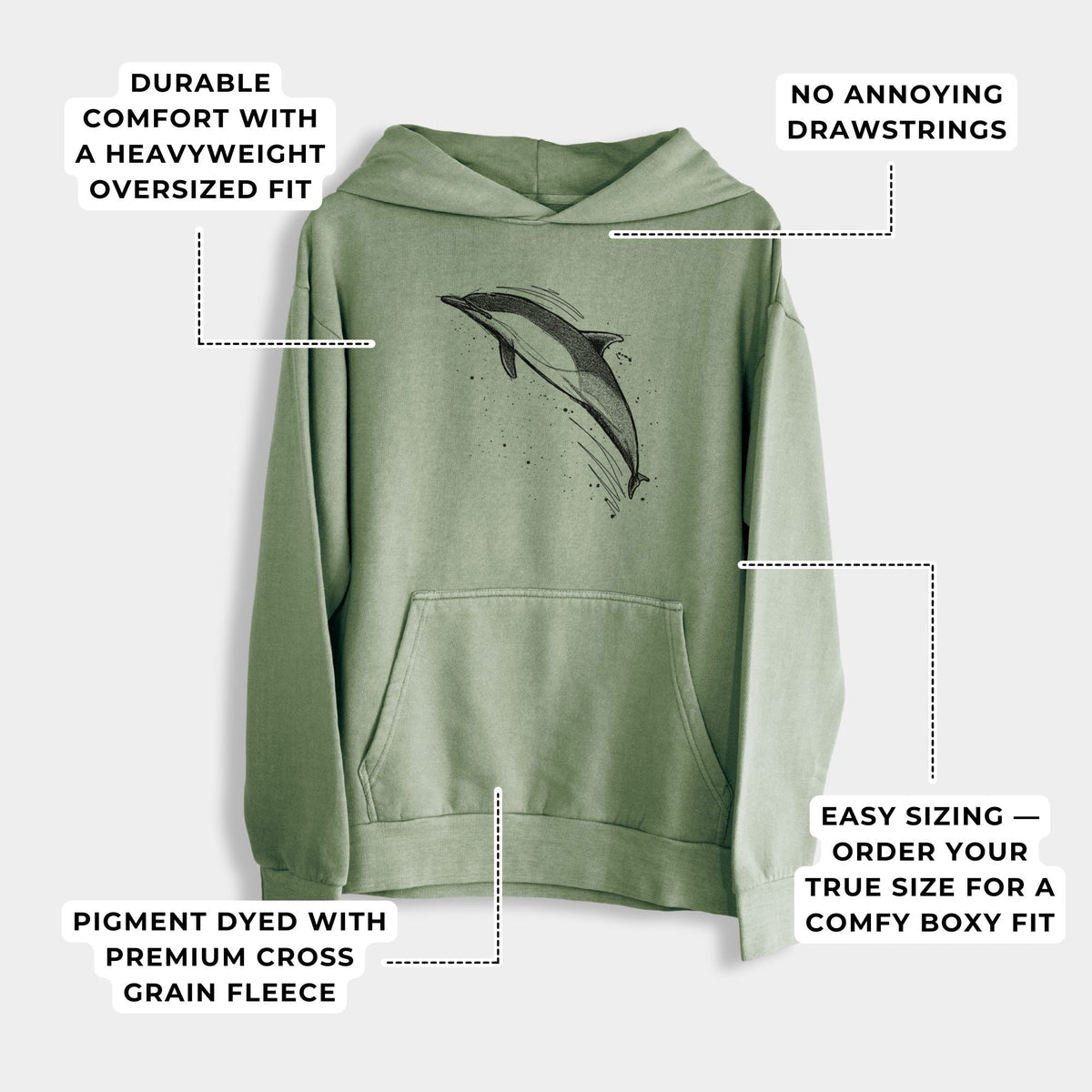 Short-Beaked Common Dolphin - Delphinus delphis  - Urban Heavyweight Hoodie