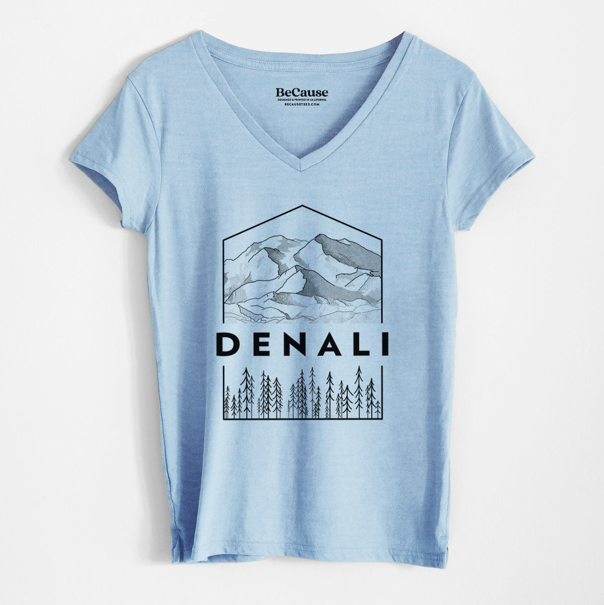 Denali Mountain - Denali National Park - Women&#39;s 100% Recycled V-neck