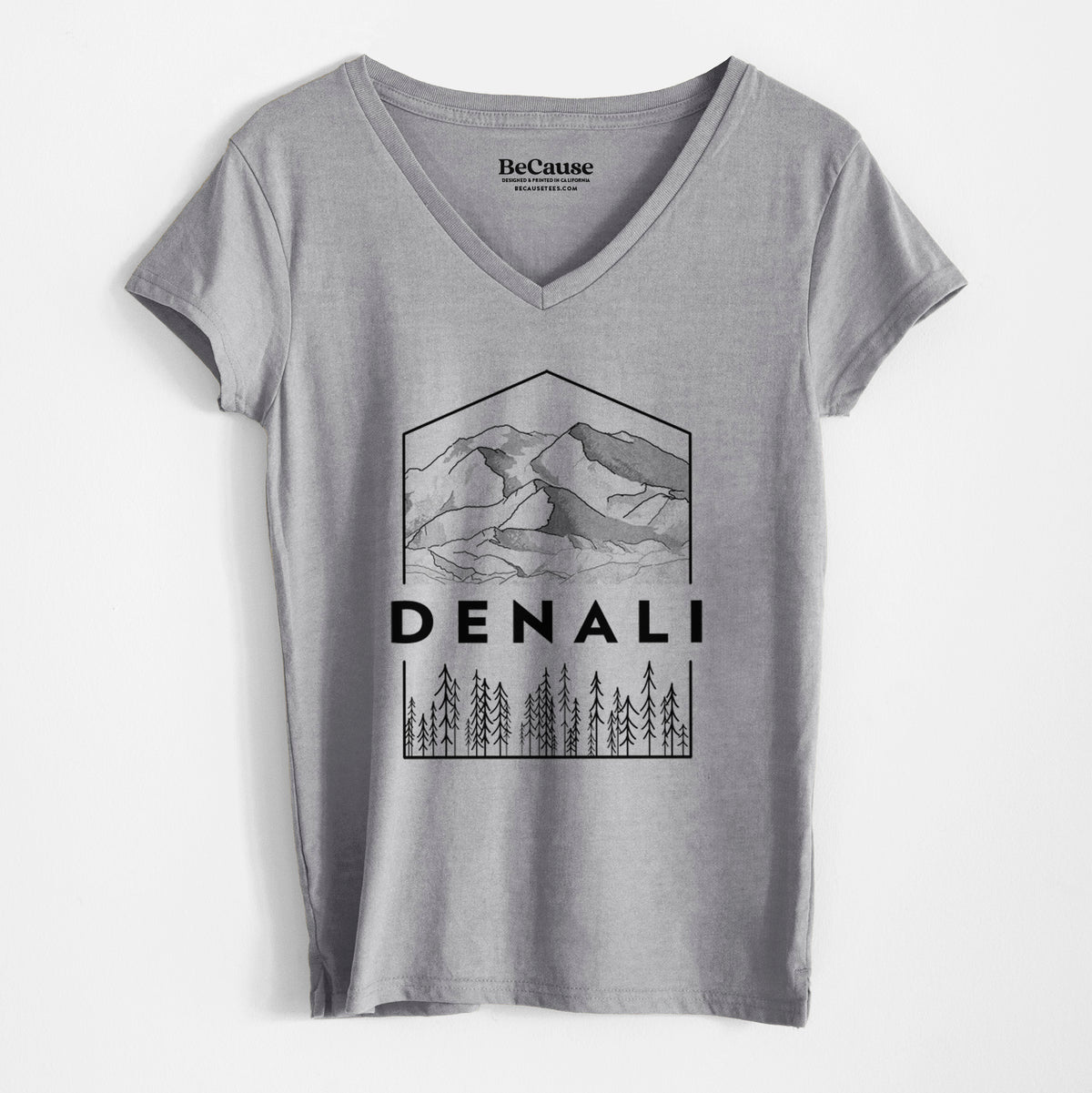 Denali Mountain - Denali National Park - Women&#39;s 100% Recycled V-neck