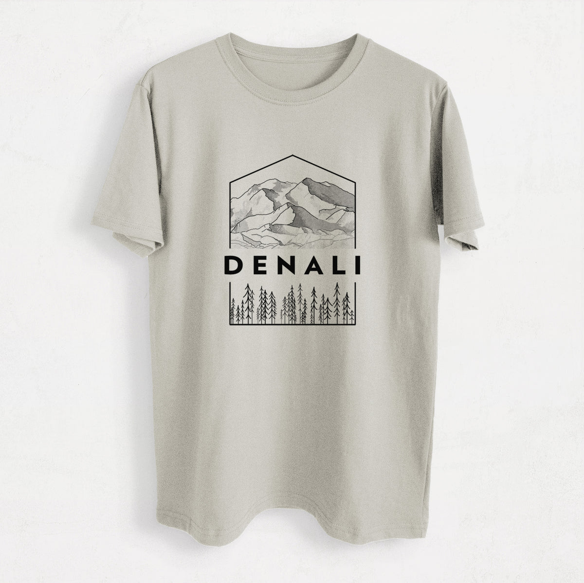 Denali Mountain - Denali National Park - Heavyweight Men&#39;s 100% Organic Cotton Tee