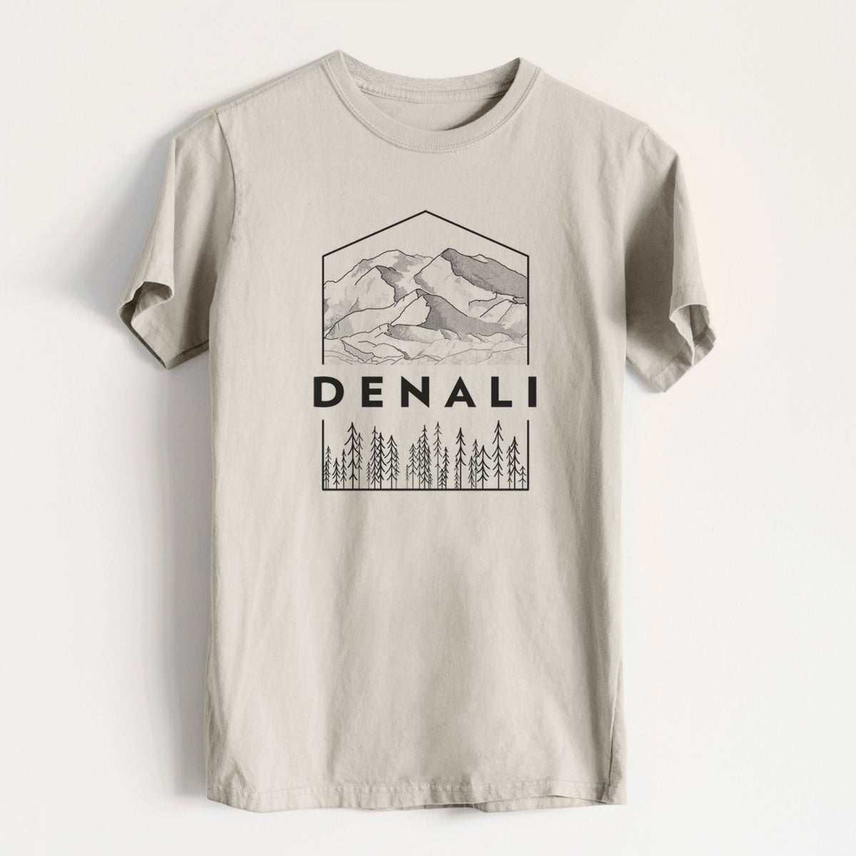 Denali Mountain - Denali National Park - Heavyweight Men&#39;s 100% Organic Cotton Tee