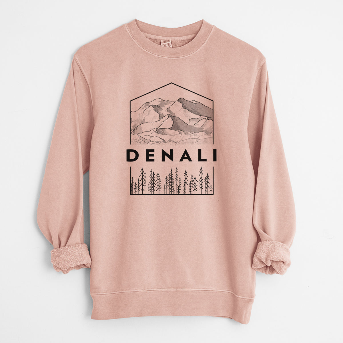 Denali Mountain - Denali National Park - Unisex Pigment Dyed Crew Sweatshirt