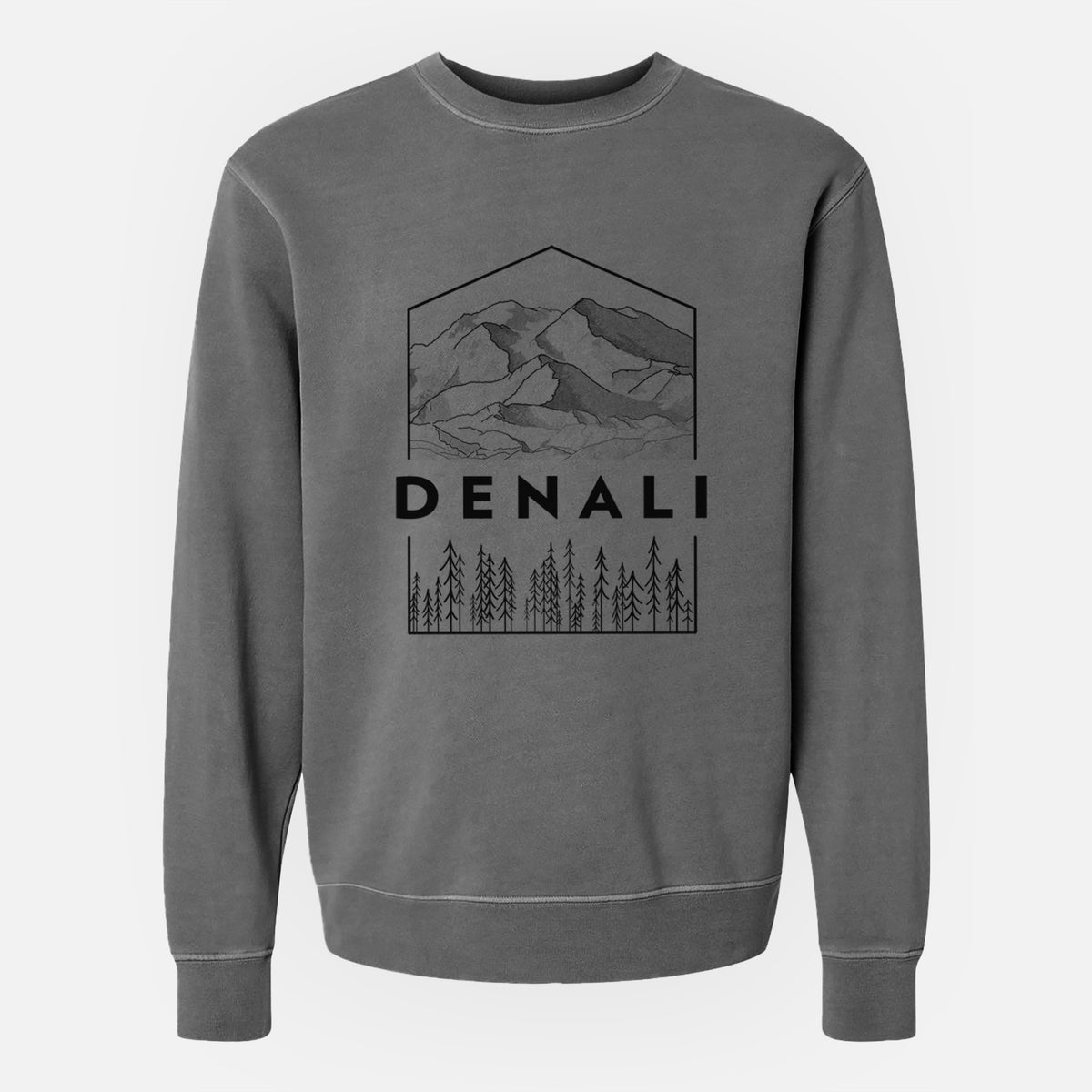 Denali Mountain - Denali National Park - Unisex Pigment Dyed Crew Sweatshirt