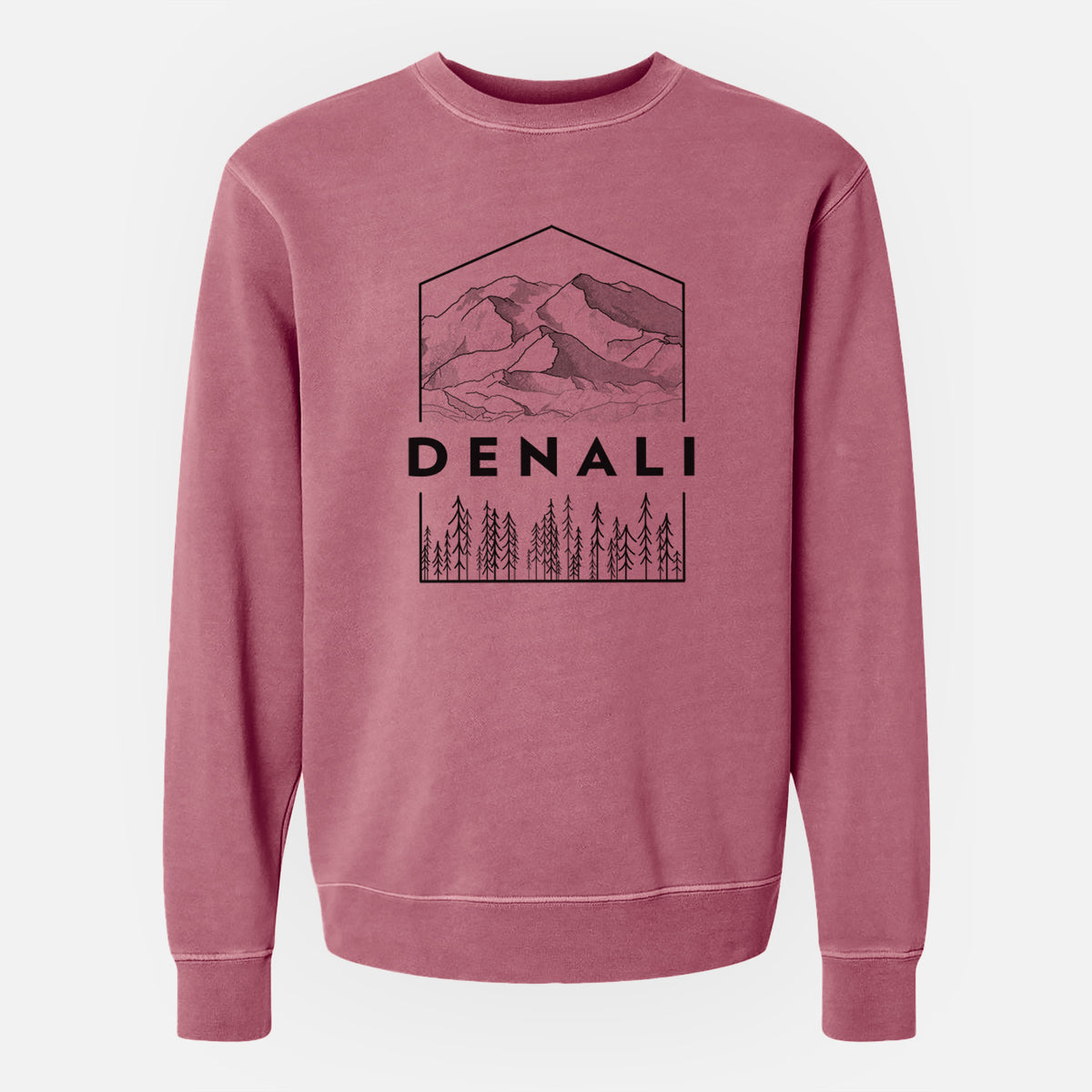 Denali Mountain - Denali National Park - Unisex Pigment Dyed Crew Sweatshirt